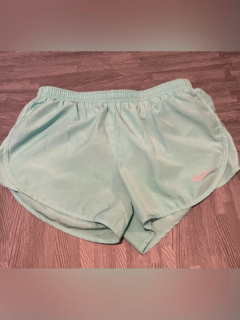 Nike Dri Fit Running Shorts Womens S Medium Dry Tempo Inner Lined Light Blue